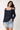 Cold Shoulder Sweater in Blue Black - Size: L