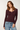 Slim Fit Fine Ribbed Jumper in Dark Burgundy- Size: M/L