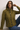 Full Zip Quilted Puffer Jacket in Olive Green- Size: S/M