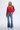 Casual V-neck Sweater in Red Pine-Size: L