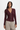 Shimmery Fine Ribbed Sweater in Deep Plum- Size: L