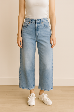 Wide Leg ,Light Denim Blue  Jeans - Size: M