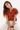 Short Flutter Sleeve Blouse in Crimson- Size: M/L