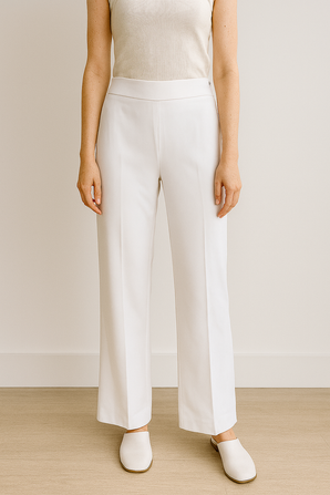 White hight_waisted wide leg  trouses- Size: L