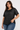 Silver Metallic Leopard Print Top-Size: XXL