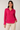 Cotton Embroidered Shirt in Vibrant Fuchsia- Size: M