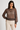 100% Silk Blouse in Brown and Beige- Size: XL