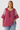 Bohemian-style Blouse in Burgundy- Size: XXL