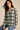 V-NECK Plaid Blouse in Pure Cotton- Size: L