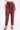 Paperbag Waist Trousers inMuted Burgundy - Size: S