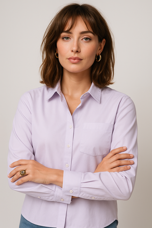 Soft  Lavender Minimalist Shirt - Size: XS