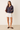 Deep Navy Blouse with all-over Floral Print - Size: M