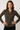 Leopard Print Blouse in Black and Brown Shades - Size: M