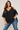 Braided Neckline Blouse in Black- Size: XXXL