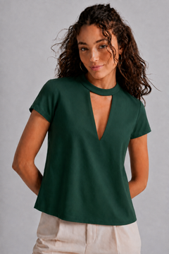 Choker-style Mock Collar Blouse - Size: M