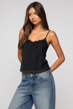 Dotted Cami with Lace Trim - Size: S