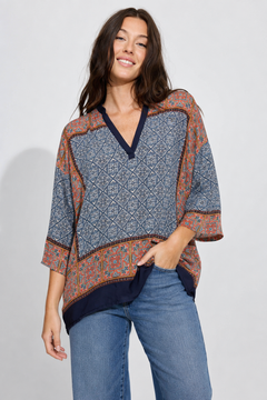 Boho Blouse with Kimono Sleeves- Size: L