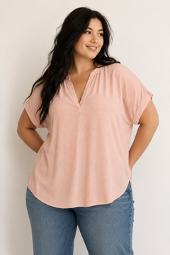 Viscose Blouse in Pastel Pink- Size: XL