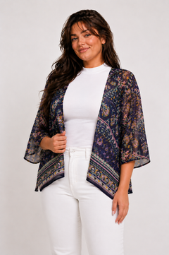 Bohemian Print Kimono - Size: Free Size