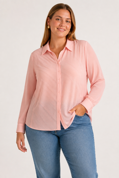 Vivid Pink Blouse with Shimmer - Size: L