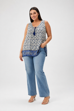 Viscose Blouse with Tassels - Size: XXL
