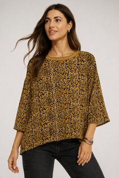 100% Viscose  Round Neck Top - Size: M