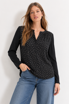 ♦︎ V-Neck Viscose Blouse - Size: L
