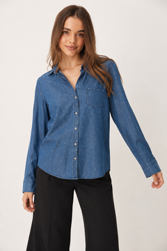 Blue Chambray Shirt in Cotton- Size: S/M