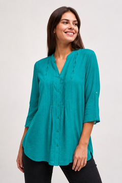 Viscose Blend Pleated Tunic/Blouse- Size: M/L