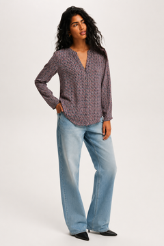 Micro Floral Blouse in Viscose- Size: XS/S