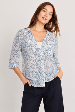 100% Cotton Shirt with 3/4 Sleeves Length- Size: M