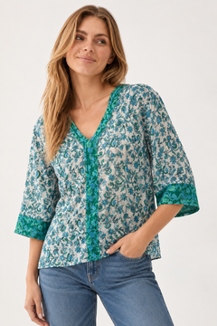 Beaded Kimono Sleeve Blouse - Size: XXL