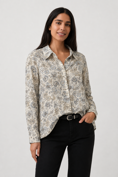 Delicate Floral Shirt in Cotton - Size: M