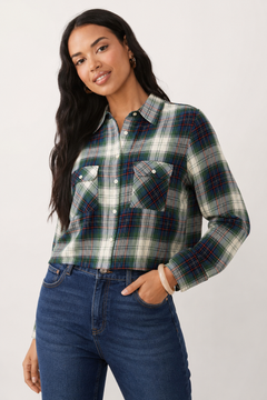 Cropped Shirt with Flap Pockets - Size: M