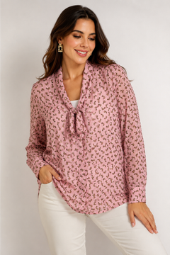 Cotton Pussy Bow Blouse - Size: M
