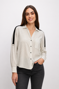 Shoulder Tape Trim Blouse - Size: M