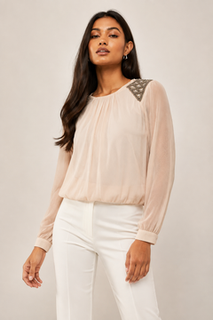 ♦︎ Embellished Shoulder Blouse - Size: M/L
