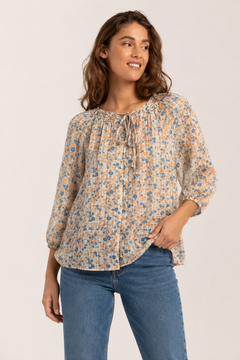 Textured Cotton Blouse  - Size: S/M