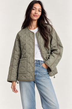 Puffer Jacket with Onion Quilted Stitching-Size: XS (Fits: S/M)