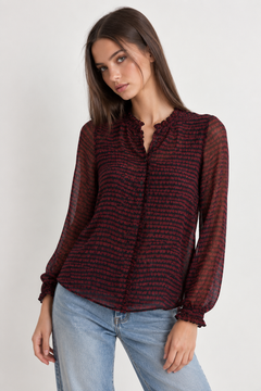 ♦︎ Heart Pattern Blouse - Size: XS