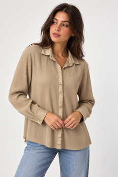 ♦︎ Pleated Beige Blouse - Size: M