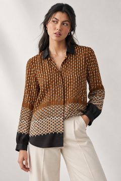 ♦︎ Chain Patterned Viscose Blouse - Size: M/L