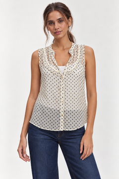 ♦︎ Polka Dot Ruffle Blouse - Size: S/M