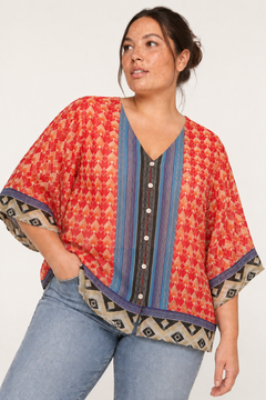 ♦︎ Red Orange Kimono - Size: XL