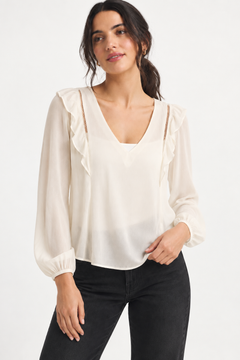 Soft Cream Blouse in Viscose- Size: S