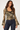 Patterned V-Neck Mesh Top - Size: XS