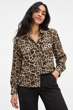 Leopard Print Shirt in Soft Fabric- Size: XS
