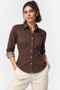 Burberry Cotton Shirt with Roll-up Cuffs- Size: S
