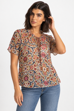 ♦︎ Pink Gold Paisley Blouse - Size: M