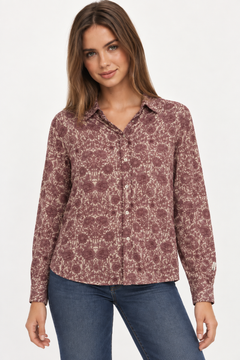 ♦︎ Mauve Floral  Blouse - Size: S/M